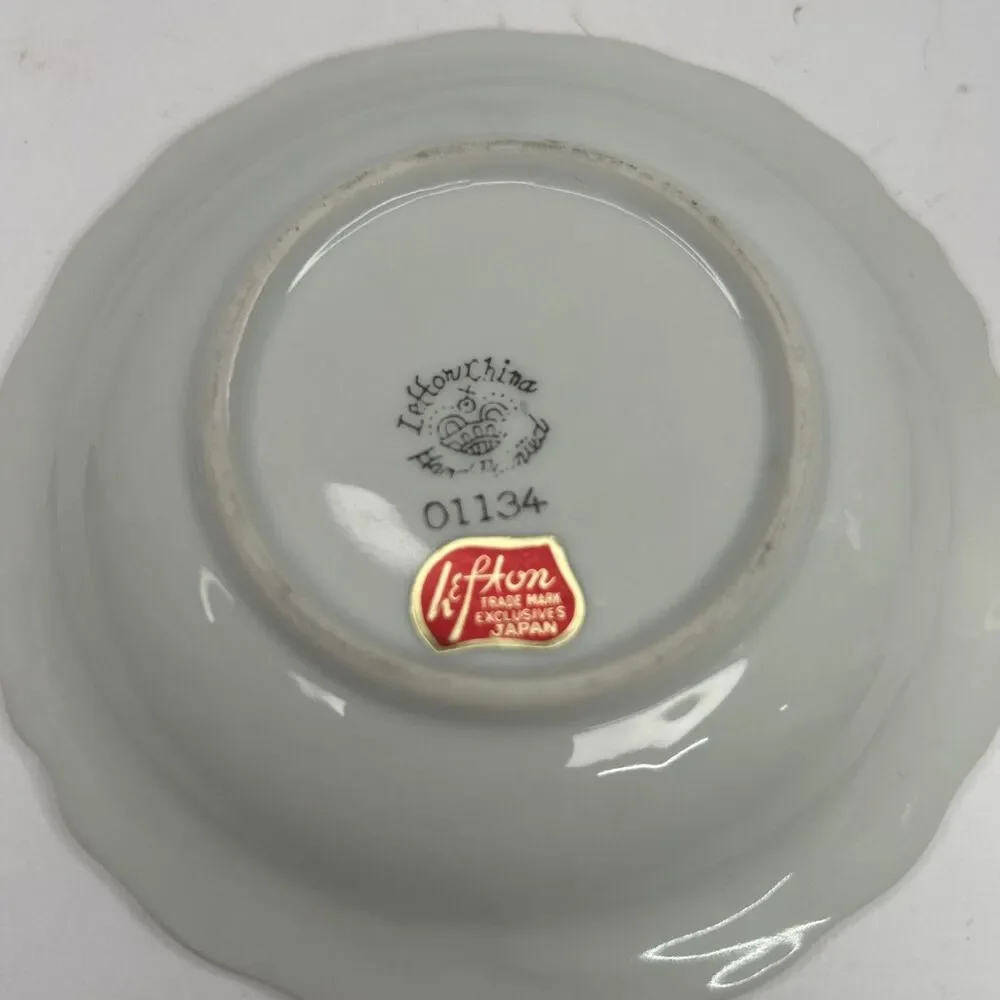 Vintage Lefton China 25th Anniversary Creamer Pitcher and Saucer Set 1134